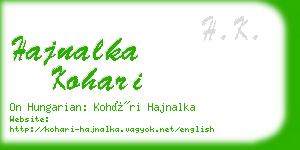 hajnalka kohari business card